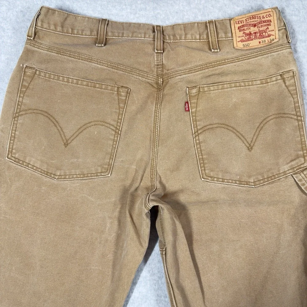 Levis Duck Canvas Double Knee Pants 38x34 Vintage 505 Utility Relaxed Work Pants